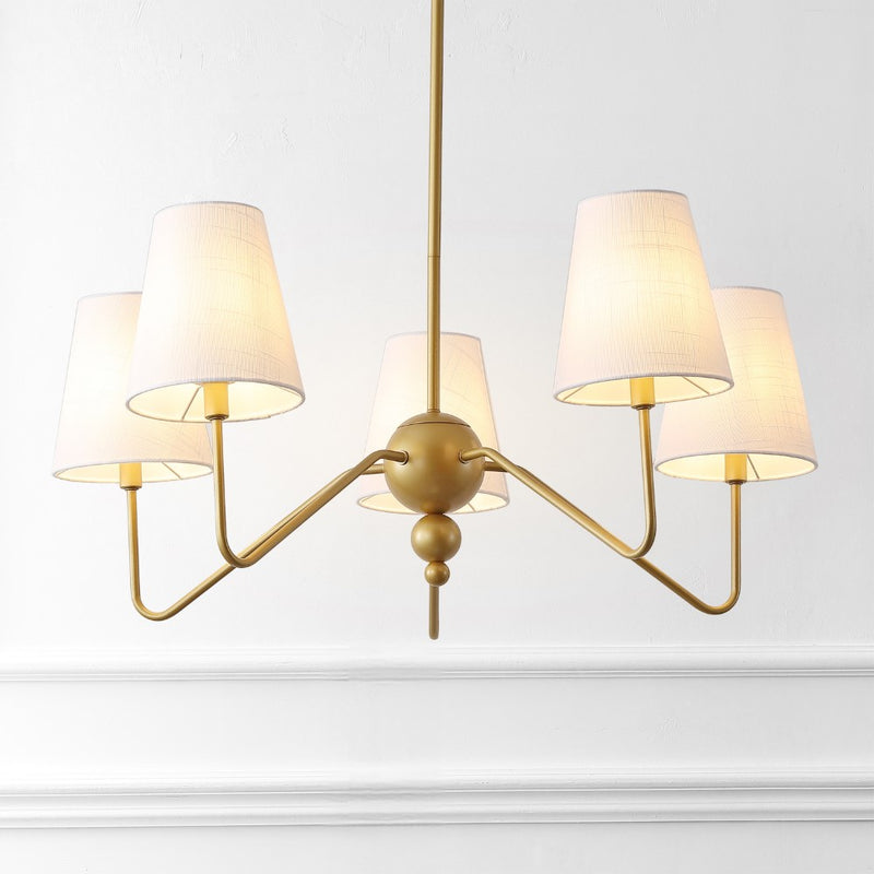 Skylar 32" 5-Light Classic Minimalist Iron Inverted Gourd LED Chandelier