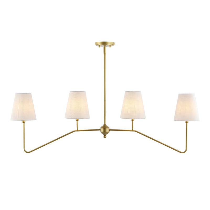 Signe 47.5" 4-Light Classic Minimalist Iron Linear LED Pendant - JONATHAN Y
