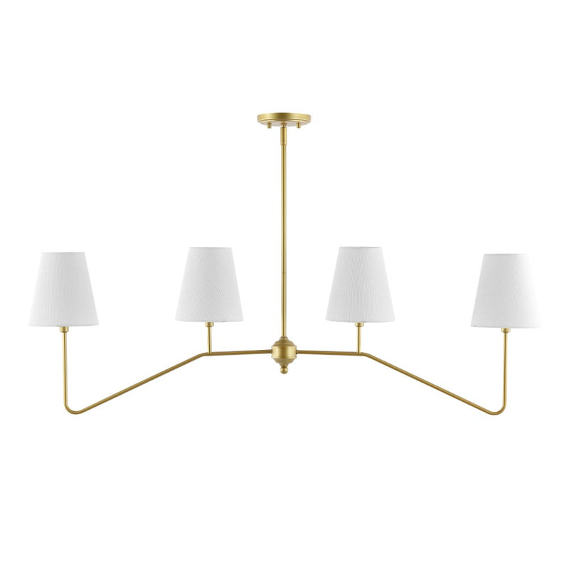 Signe 47.5" 4-Light Classic Minimalist Iron Linear LED Pendant - JONATHAN Y