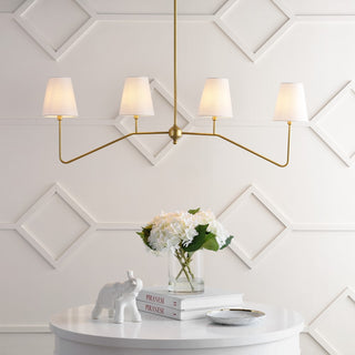 Signe 47.5" 4-Light Classic Minimalist Iron Linear LED Pendant - JONATHAN Y