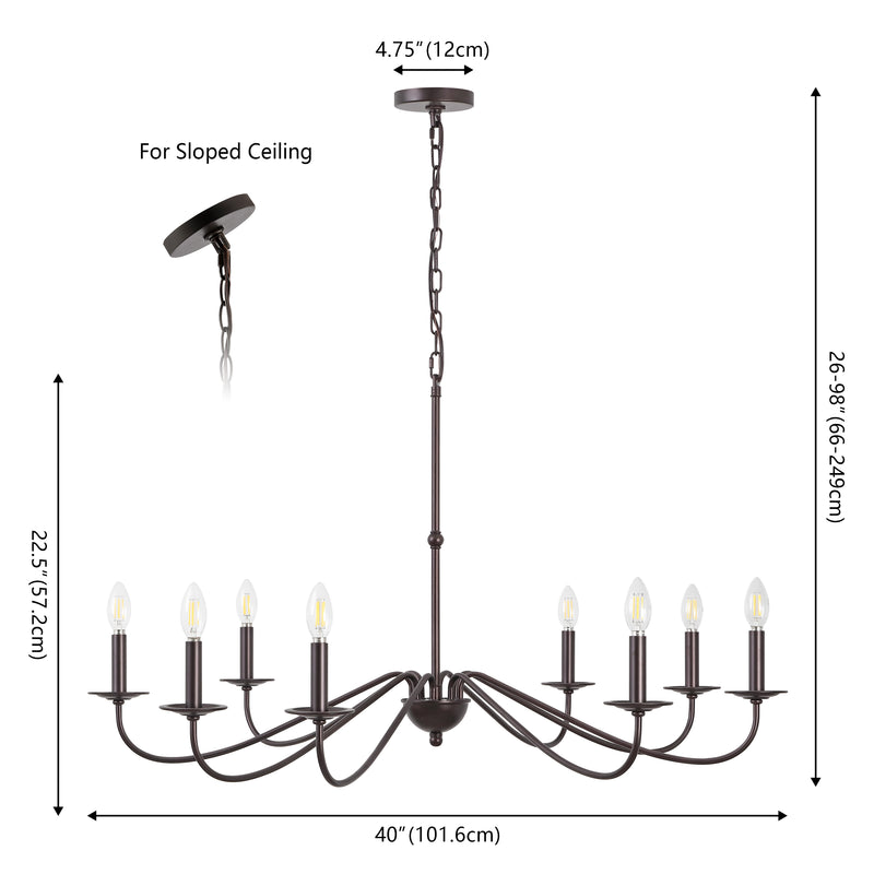 Wicklow 34.75" Bohemian Farmhouse Iron LED Chandelier