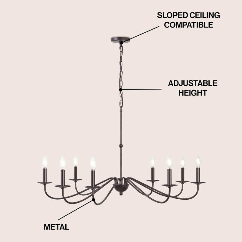 Wicklow 34.75" Bohemian Farmhouse Iron LED Chandelier