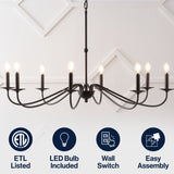 Wicklow 34.75" Bohemian Farmhouse Iron LED Chandelier