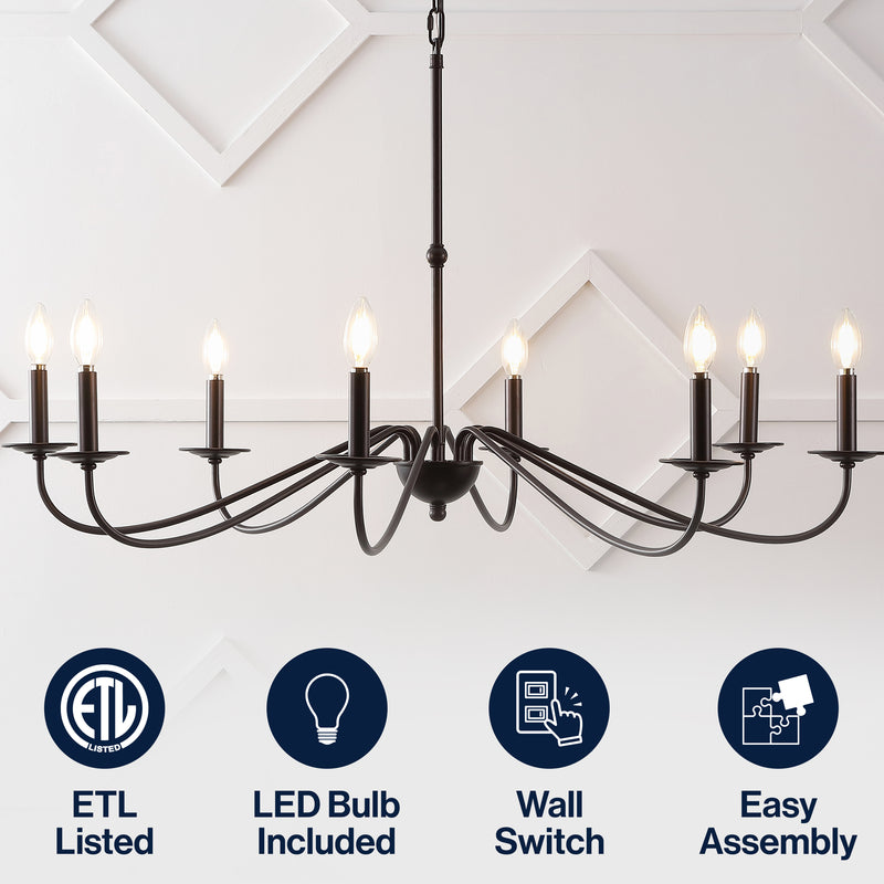 Wicklow 34.75" Bohemian Farmhouse Iron LED Chandelier