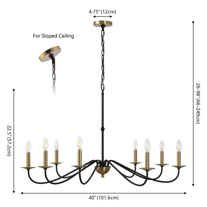 Wicklow 34.75" Bohemian Farmhouse Iron LED Chandelier