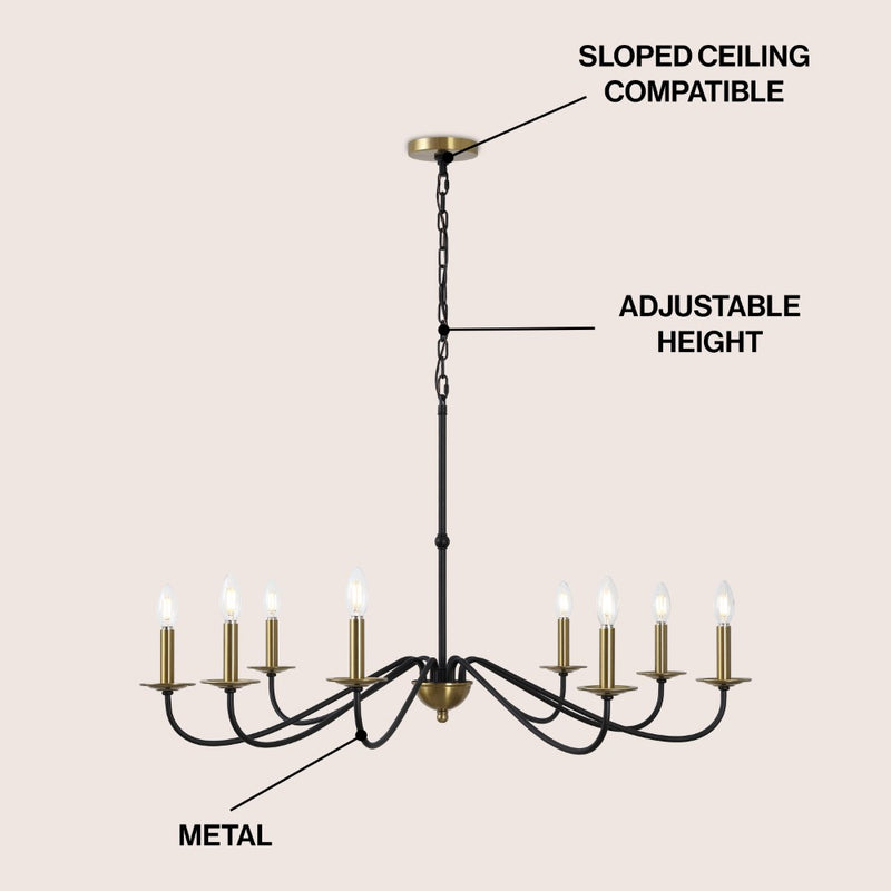 Wicklow 34.75" Bohemian Farmhouse Iron LED Chandelier