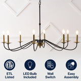 Wicklow 34.75" Bohemian Farmhouse Iron LED Chandelier