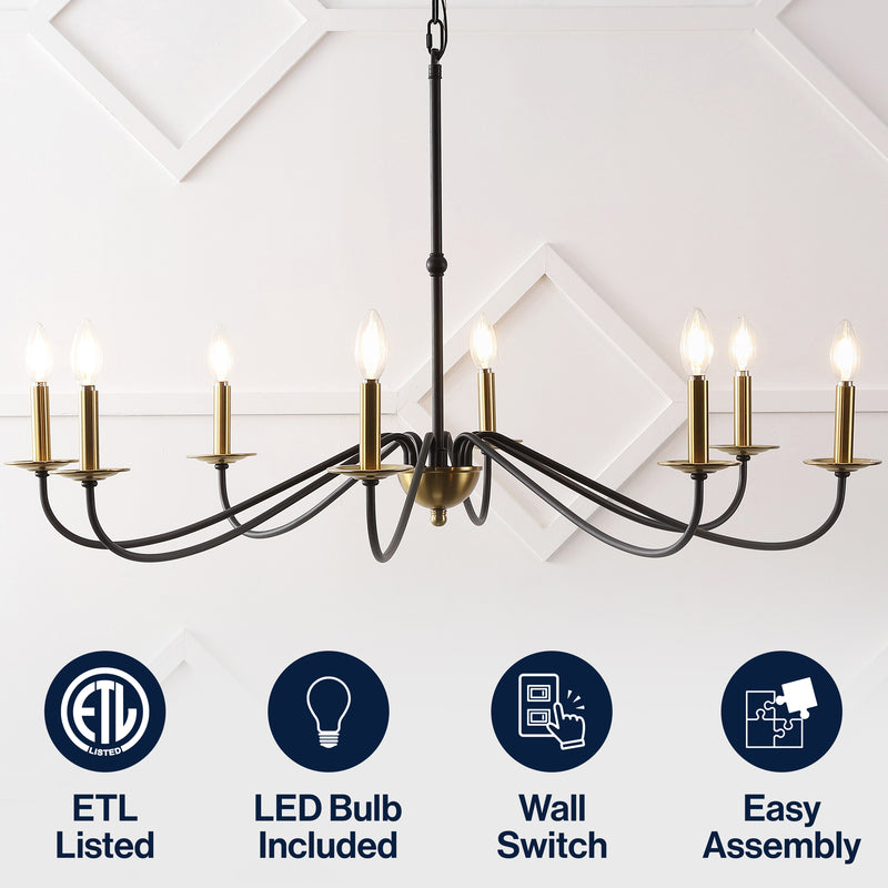 Wicklow 34.75" Bohemian Farmhouse Iron LED Chandelier