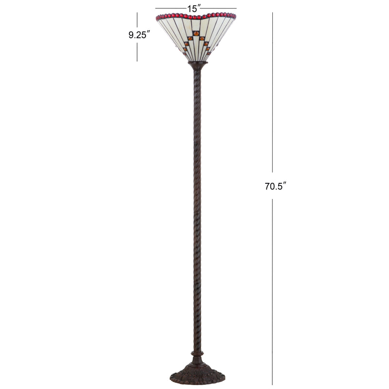 Smith Tiffany Style 70.5" Torchiere LED Floor Lamp - JONATHAN Y