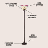Smith Tiffany Style 70.5" Torchiere LED Floor Lamp - JONATHAN Y