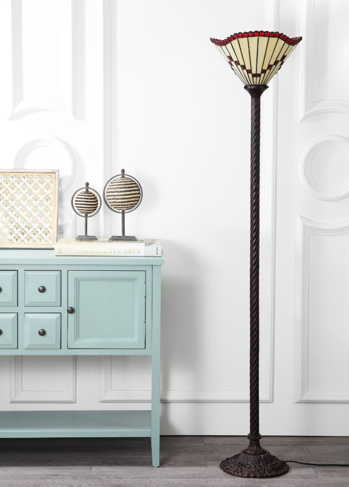 Smith Tiffany Style 70.5" Torchiere LED Floor Lamp - JONATHAN Y