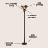 Williams Tiffany Style 71" Torchiere LED Floor Lamp - JONATHAN Y