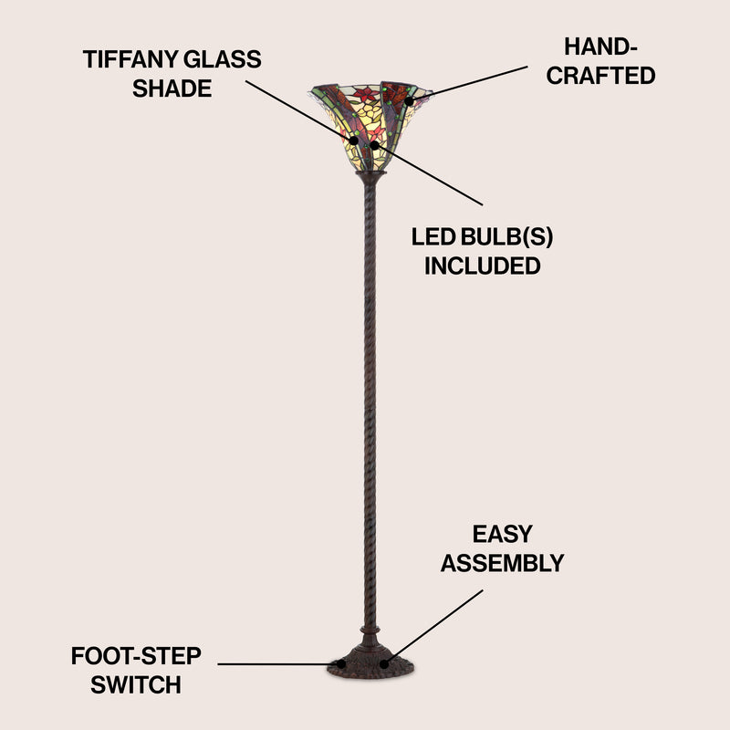Williams Tiffany Style 71" Torchiere LED Floor Lamp - JONATHAN Y