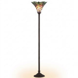 Dragonfly Tiffany Style 71" Torchiere LED Floor Lamp Bronze/Green – MAIN-ROOM