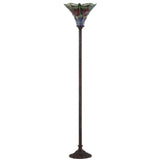 Dragonfly Tiffany Style 71" Torchiere LED Floor Lamp - JONATHAN Y