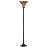 Dragonfly Tiffany Style 71" Torchiere LED Floor Lamp - JONATHAN Y
