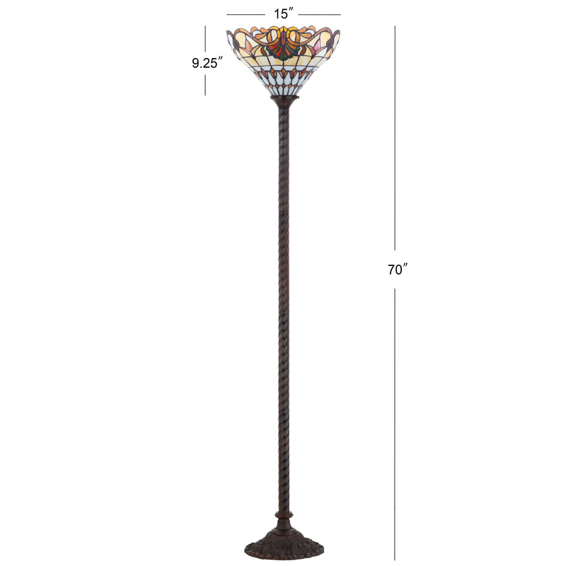 Davis Tiffany Style 70" Torchiere LED Floor Lamp - JONATHAN Y