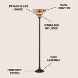 Davis Tiffany Style 70" Torchiere LED Floor Lamp - JONATHAN Y