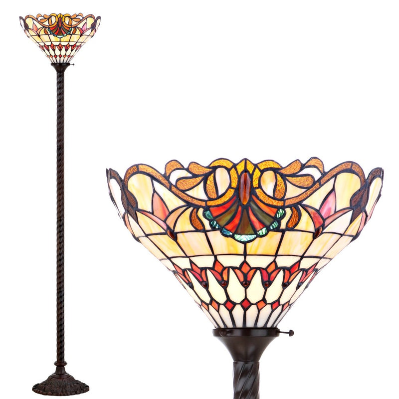 Davis Tiffany Style 70" Torchiere LED Floor Lamp - JONATHAN Y