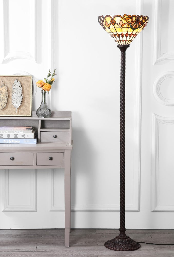 Davis Tiffany Style 70" Torchiere LED Floor Lamp - JONATHAN Y