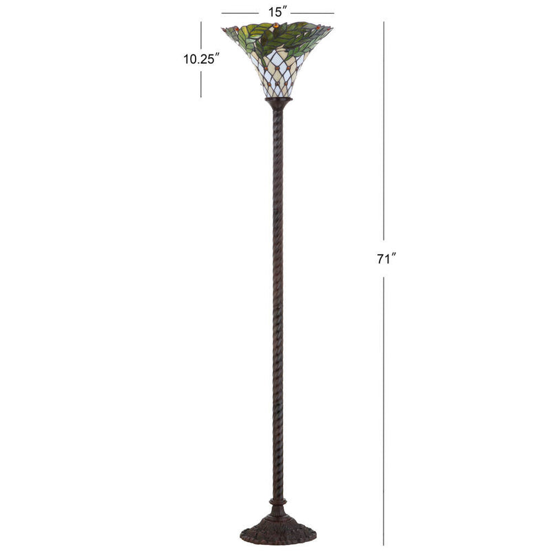 Botanical Tiffany Style 71" Torchiere LED Floor Lamp