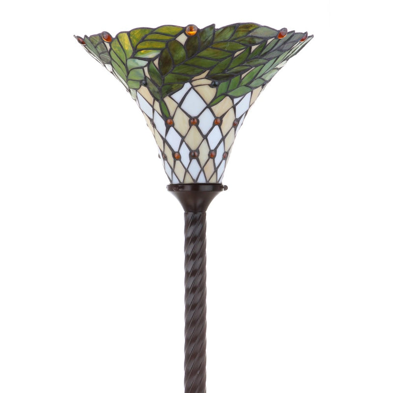 Botanical Tiffany Style 71" Torchiere LED Floor Lamp