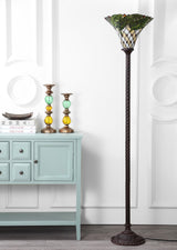 Botanical Tiffany Style 71" Torchiere LED Floor Lamp