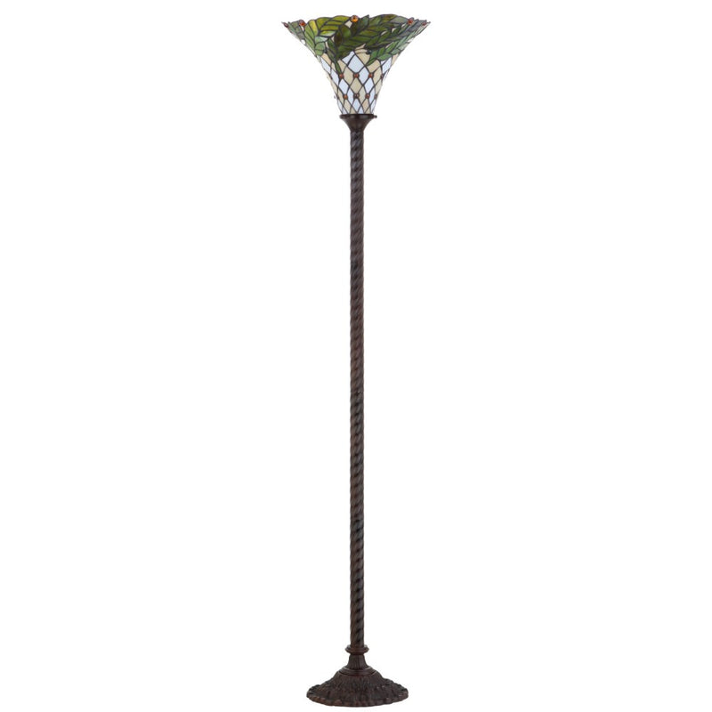 Botanical Tiffany Style 71" Torchiere LED Floor Lamp