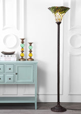 Botanical Tiffany Style 71" Torchiere LED Floor Lamp