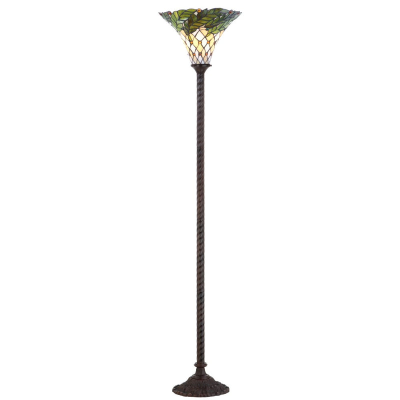 Botanical Tiffany Style 71" Torchiere LED Floor Lamp
