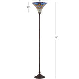 Peacock Tiffany Style 70" Torchiere LED Floor Lamp - JONATHAN Y