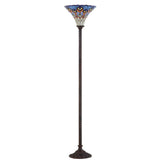 Peacock Tiffany Style 70" Torchiere LED Floor Lamp - JONATHAN Y