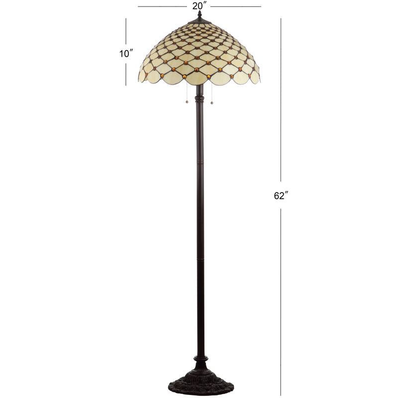 Lee Tiffany Style 62" LED Floor Lamp - JONATHAN Y