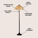 Lee Tiffany Style 62" LED Floor Lamp - JONATHAN Y
