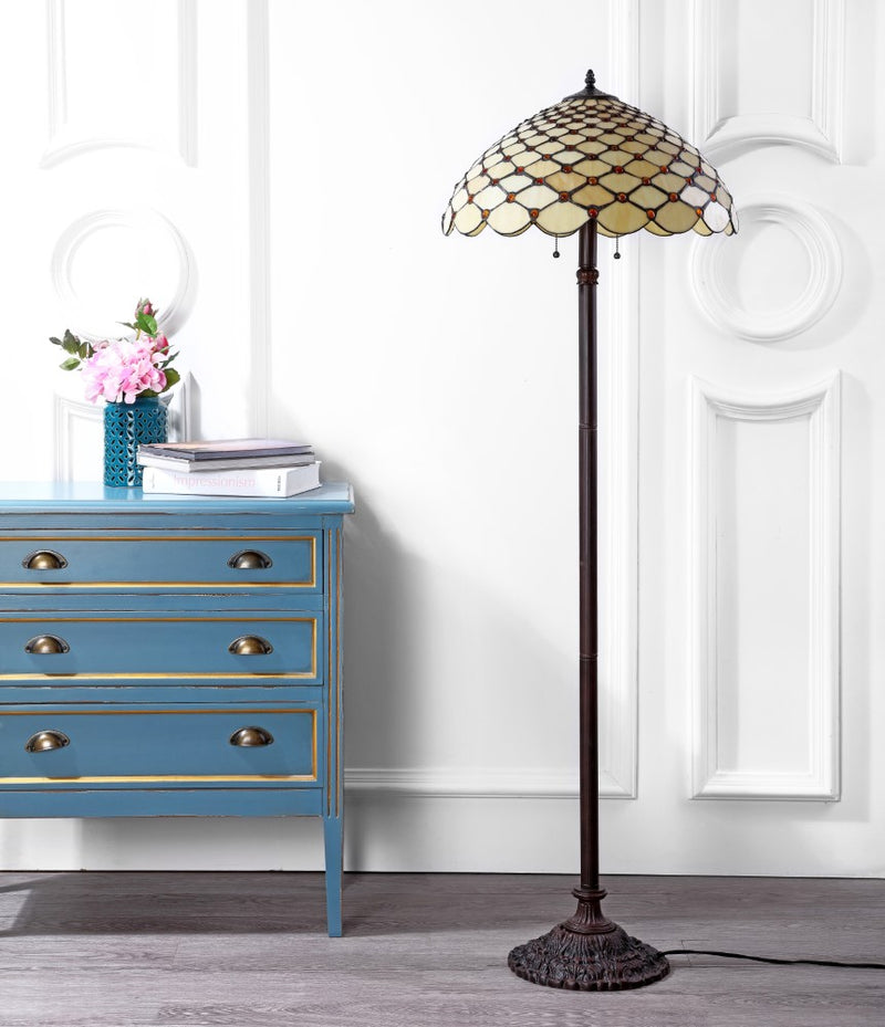 Lee Tiffany Style 62" LED Floor Lamp - JONATHAN Y
