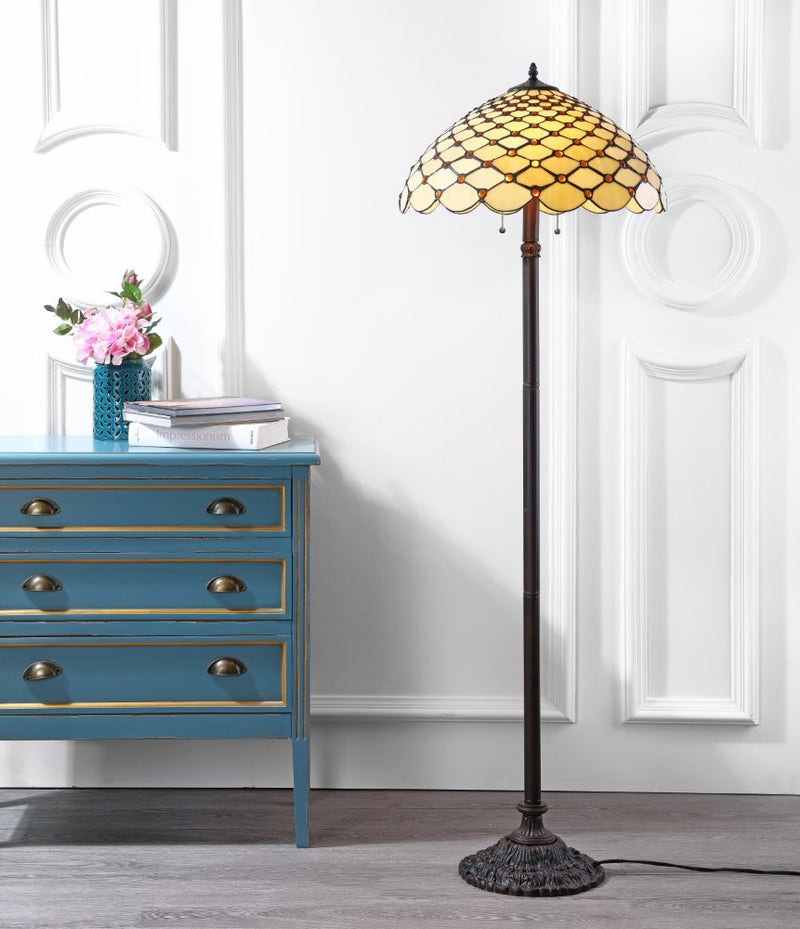 Lee Tiffany Style 62" LED Floor Lamp - JONATHAN Y