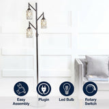 Lewis Tiffany-Style 71" Multi-Light LED Floor Lamp Bronze – ICONS