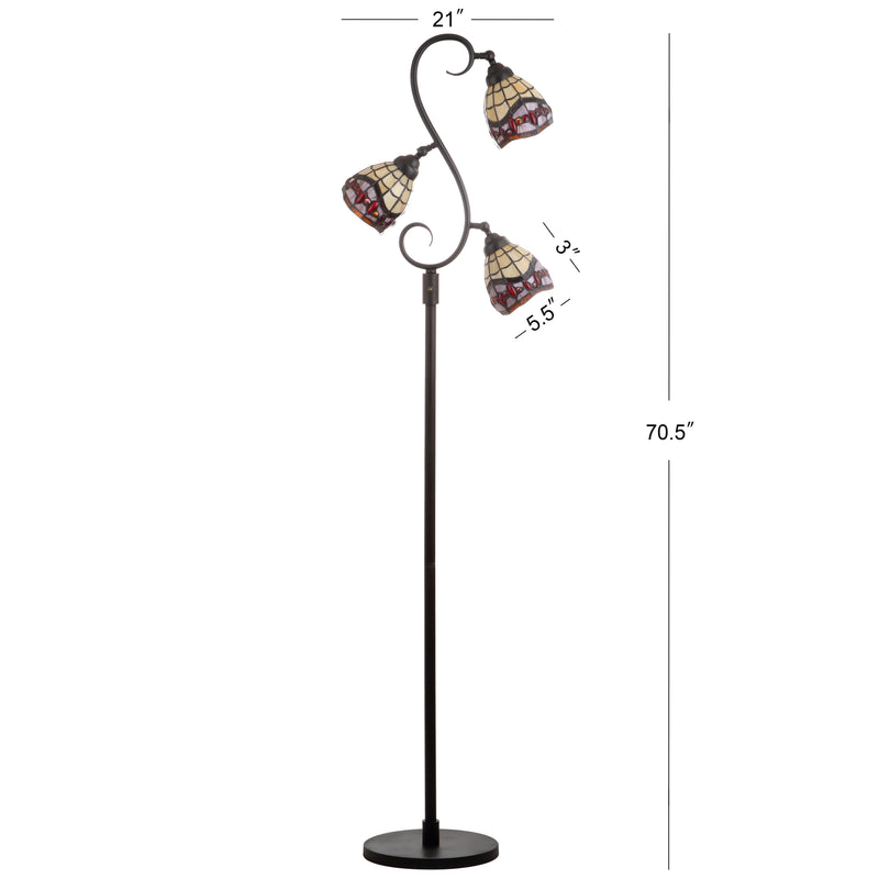 Walker Tiffany-Style 70.5" Multi-Light LED Floor Lamp - JONATHAN Y