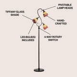 Walker Tiffany-Style 70.5" Multi-Light LED Floor Lamp - JONATHAN Y