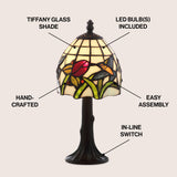 Hummingbird Tiffany Style 12" LED Table Lamp - JONATHAN Y