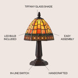 Carter Tiffany Style 12" LED Table Lamp - JONATHAN Y