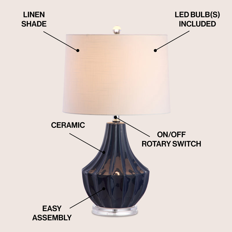 Tate 24.5" Ceramic LED Table Lamp - JONATHAN Y