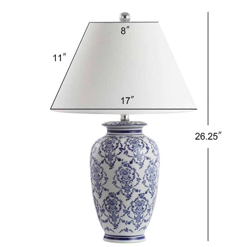 Juliana 26.25" Chinoiserie Ceramic LED Table Lamp - JONATHAN Y