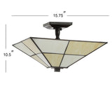 Juliana 15.7" Tiffany Style Glass/Metal LED Semi - JONATHAN Y