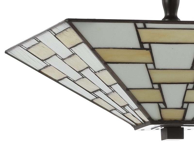 Jason 15.7" Tiffany Style Glass/Metal LED Semi - JONATHAN Y
