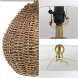 Kona 20.5" Bohemian Classic Rattan/Iron LED Table Lamp
