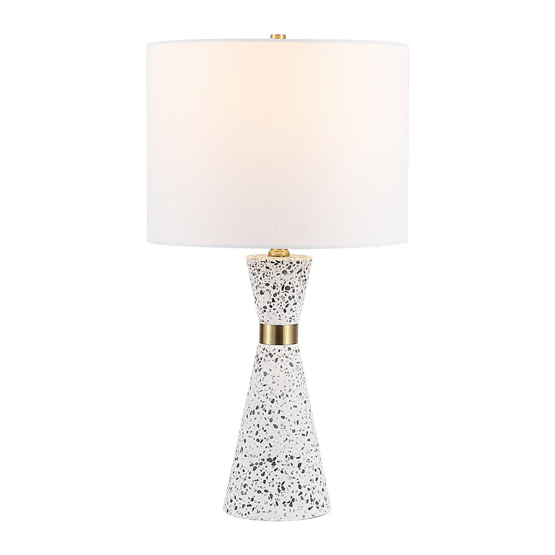 Artezza 24" Art Deco Contemporary Hourglass Terrazzo/Iron LED Table Lamp