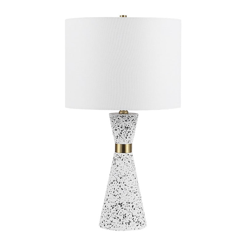 Artezza 24" Art Deco Contemporary Hourglass Terrazzo/Iron LED Table Lamp
