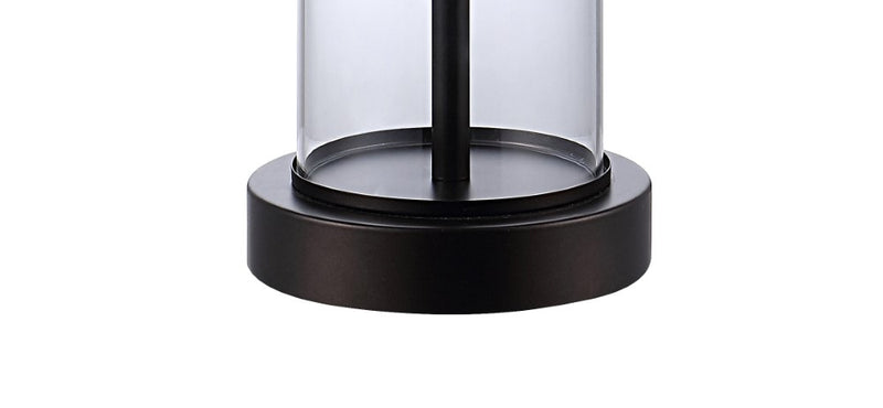 Abner 21" Glass Modern Contemporary USB Charging LED Table Lamp - JONATHAN Y