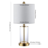 Abner 21" Glass Modern Contemporary USB Charging LED Table Lamp - JONATHAN Y